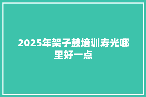2025年架子鼓培训寿光哪里好一点