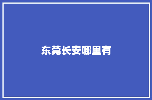 东莞长安哪里有