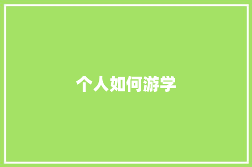 个人如何游学