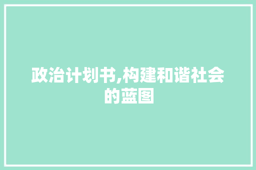 政治计划书,构建和谐社会的蓝图