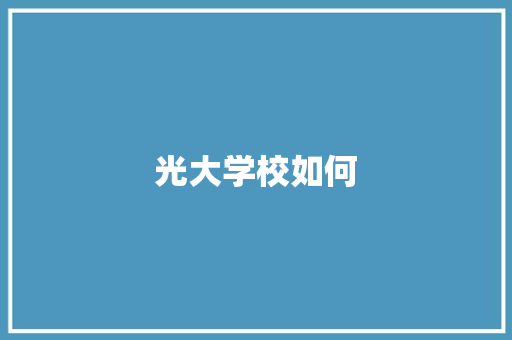 光大学校如何 工作计划