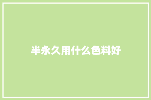 半永久用什么色料好