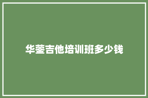 华蓥吉他培训班多少钱