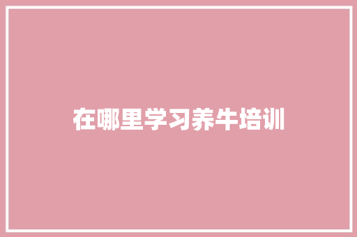在哪里学习养牛培训