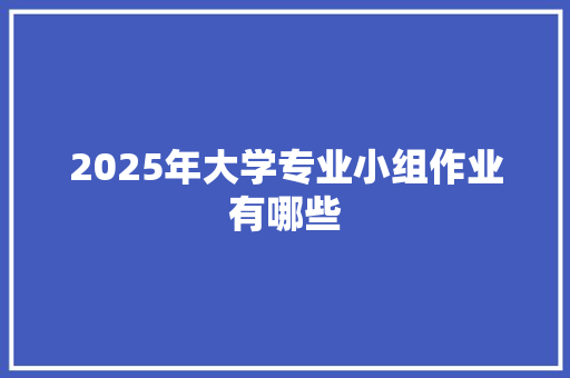 2025年大学专业小组作业有哪些