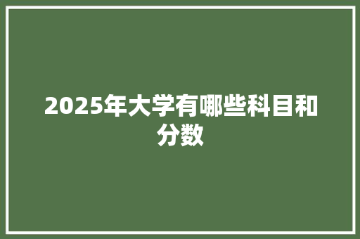 2025年大学有哪些科目和分数 工作计划