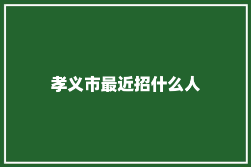 孝义市最近招什么人