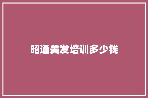 昭通美发培训多少钱