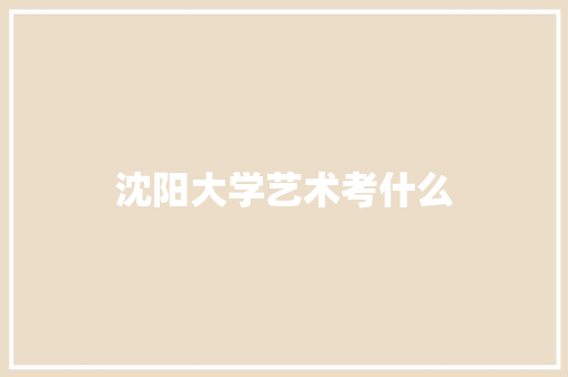沈阳大学艺术考什么