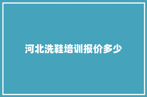 河北洗鞋培训报价多少