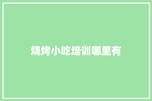 烧烤小吃培训哪里有
