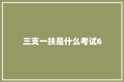 三支一扶是什么考试6