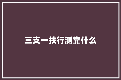 三支一扶行测靠什么