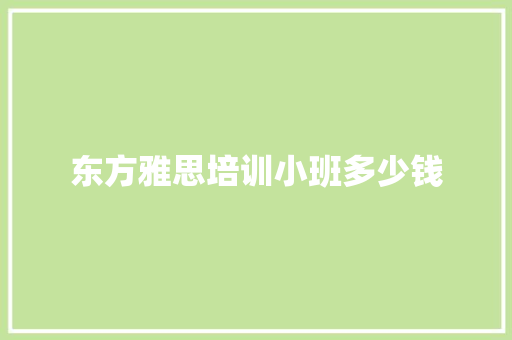 东方雅思培训小班多少钱