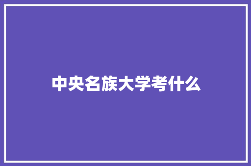 中央名族大学考什么