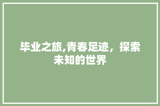 毕业之旅,青春足迹，探索未知的世界