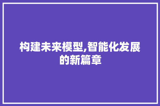 构建未来模型,智能化发展的新篇章