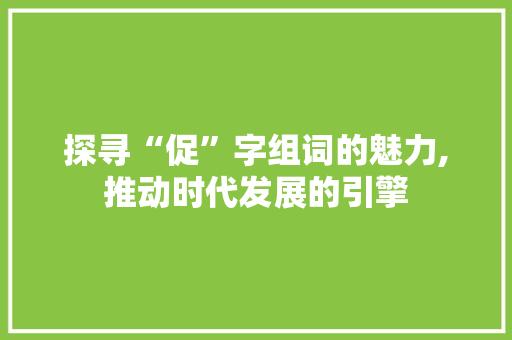 探寻“促”字组词的魅力,推动时代发展的引擎