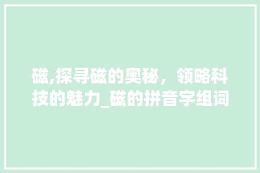 磁,探寻磁的奥秘，领略科技的魅力_磁的拼音字组词