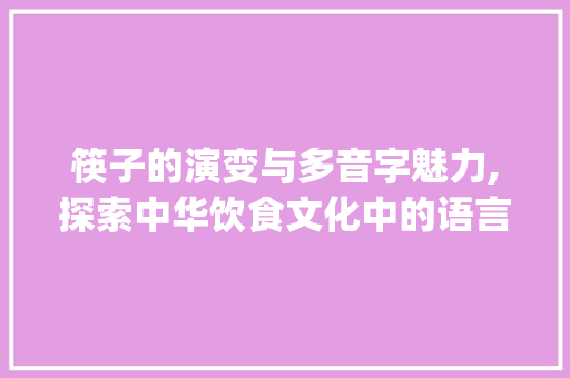 筷子的演变与多音字魅力,探索中华饮食文化中的语言艺术_筷组词多音字组