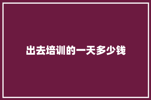 出去培训的一天多少钱