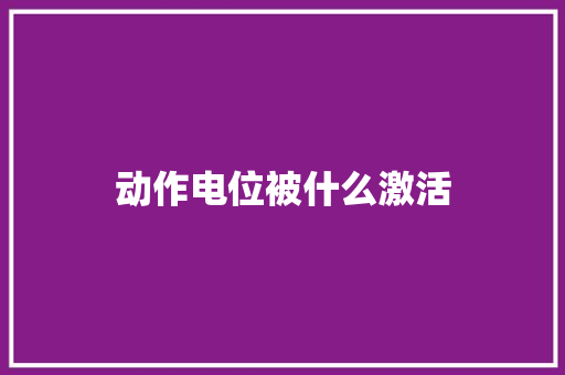 动作电位被什么激活
