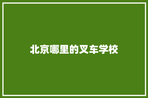 北京哪里的叉车学校