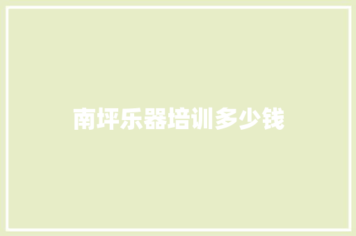 南坪乐器培训多少钱