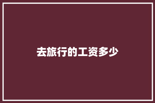 去旅行的工资多少