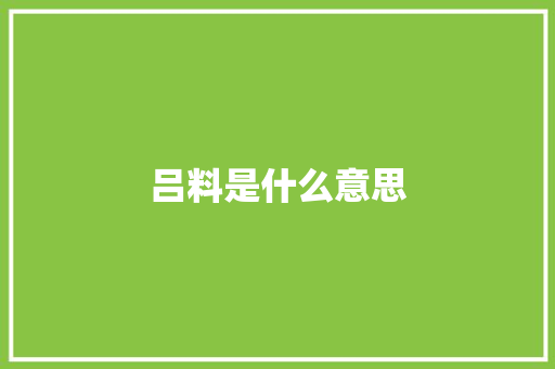 吕料是什么意思