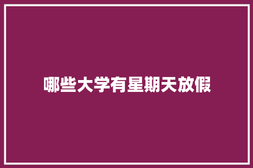 哪些大学有星期天放假