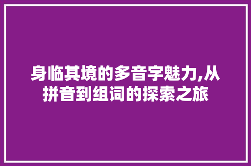 身临其境的多音字魅力,从拼音到组词的探索之旅
