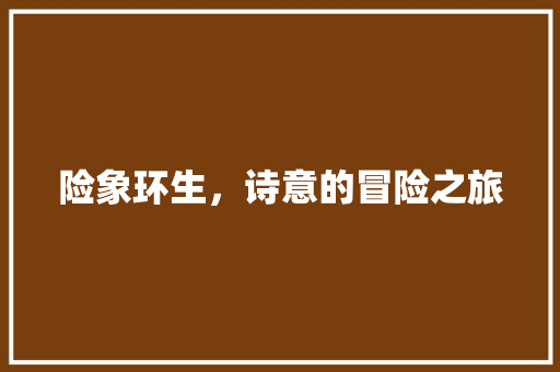 险象环生，诗意的冒险之旅