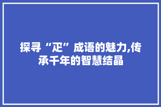 探寻“疋”成语的魅力,传承千年的智慧结晶