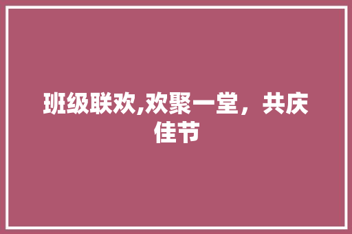 班级联欢,欢聚一堂，共庆佳节