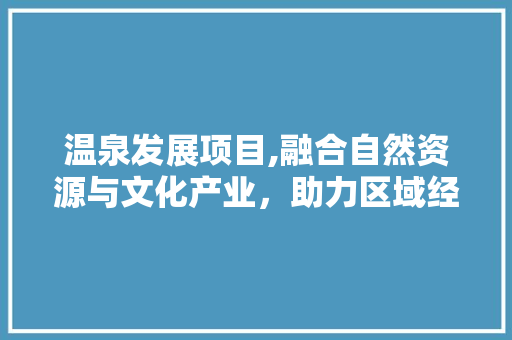温泉发展项目,融合自然资源与文化产业，助力区域经济腾飞