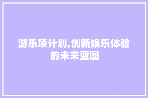 游乐项计划,创新娱乐体验的未来蓝图