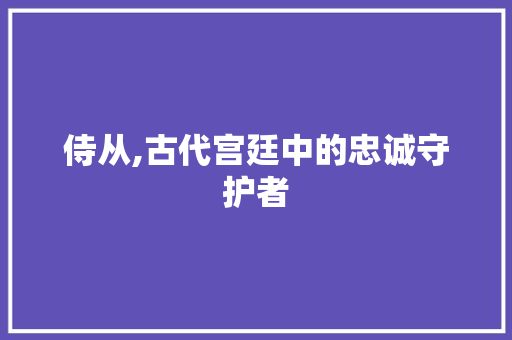 侍从,古代宫廷中的忠诚守护者