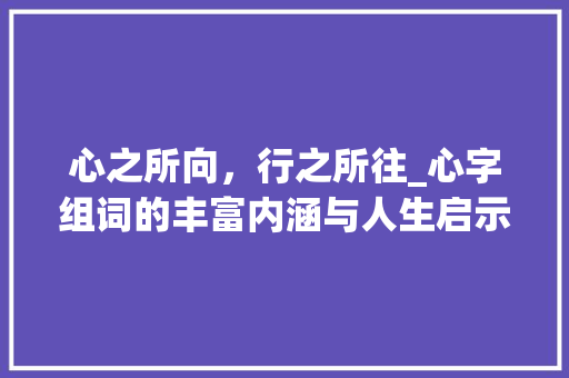 心之所向，行之所往_心字组词的丰富内涵与人生启示