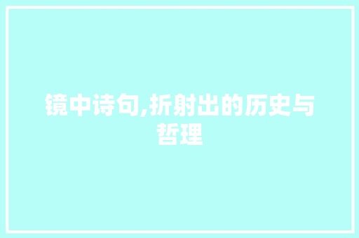镜中诗句,折射出的历史与哲理