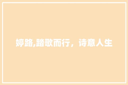 婷路,踏歌而行，诗意人生