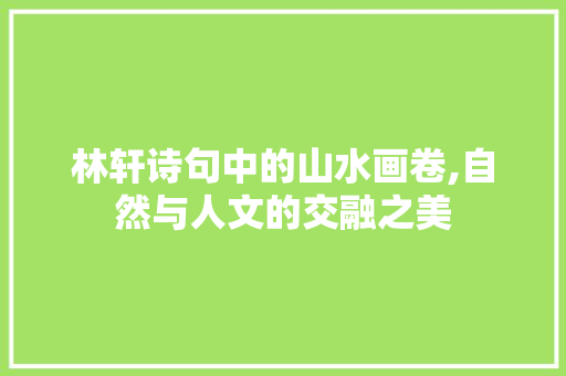 林轩诗句中的山水画卷,自然与人文的交融之美