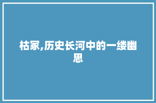 枯冢,历史长河中的一缕幽思