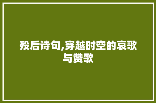 殁后诗句,穿越时空的哀歌与赞歌