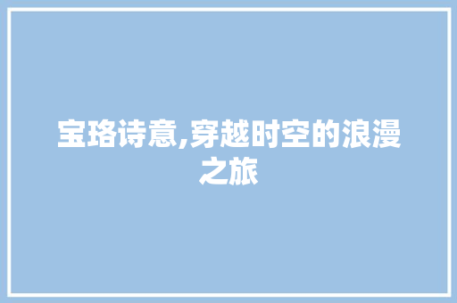 宝珞诗意,穿越时空的浪漫之旅