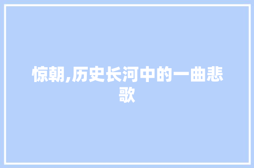 惊朝,历史长河中的一曲悲歌 成语大全