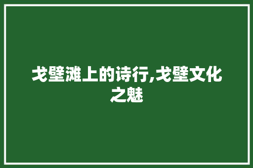 戈壁滩上的诗行,戈壁文化之魅