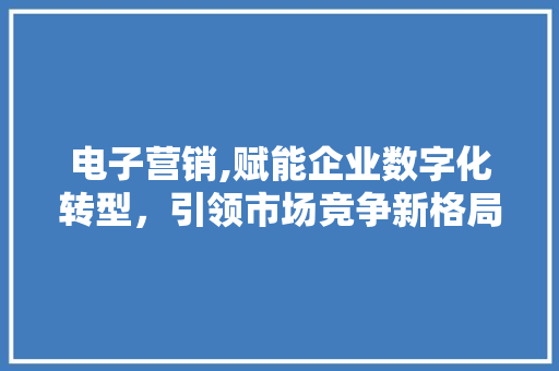电子营销,赋能企业数字化转型，引领市场竞争新格局
