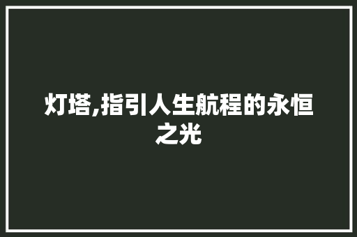 灯塔,指引人生航程的永恒之光