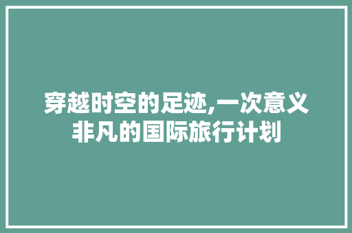 穿越时空的足迹,一次意义非凡的国际旅行计划